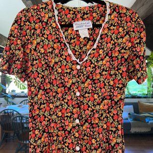 Vintage floral shirt dress